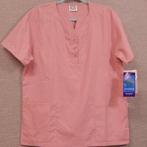 BARCO Women's SCRUBS Top == Size Small == Rose Pink Color == 2 Pocket == NWT